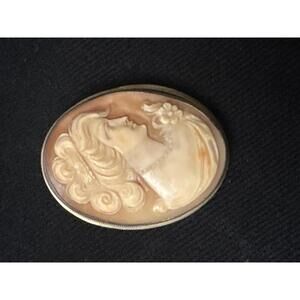 Vintage Cameo Pendant or Necklace Option Featuring Classic Profile Stamped